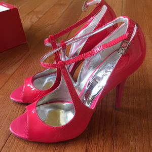 GUESS Pink Open Toe Sandal Heel 7.5M